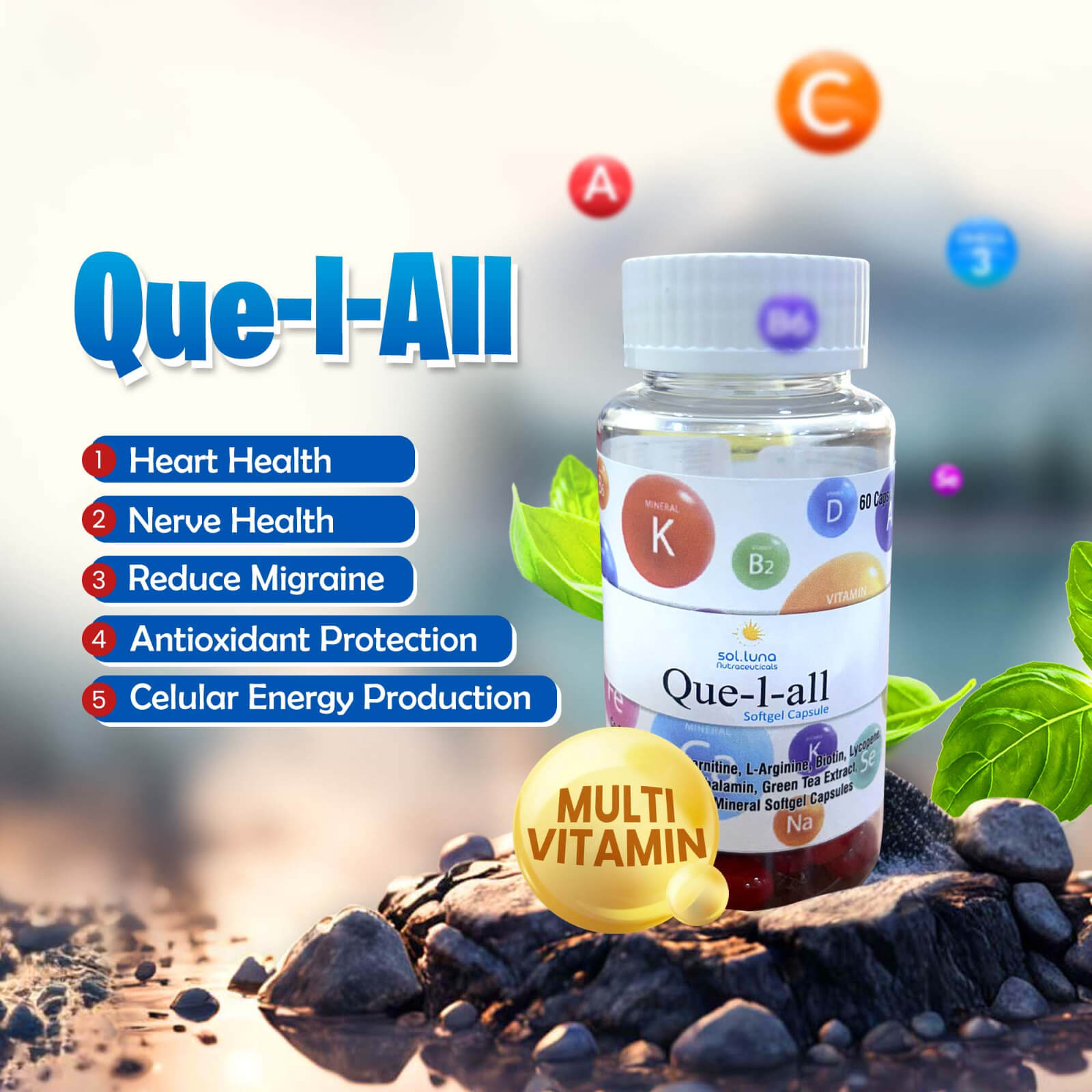 Que-1-All - Complete Healthcare Supplement | All-in-one Health Pack with Coenzymes and Multivitamins